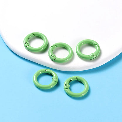 5Pcs/Lot 21 Colors Metal O Ring Spring Clasp Openable Round Carabiner Keychain Clips Hook Dog Chain DIY Jewelry Buckle Connec