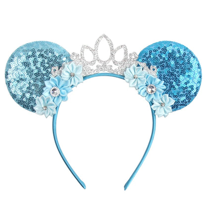 New Christmas Halloween Mouse Ears Headband Cartoon Sequin Bows Headband Birthday Party Princess Cosplay Costume For Women Ad