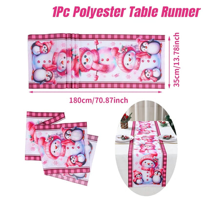 Christmas Table Runner Merry Christmas Decoration for Home Xmas Party Decor 2025 Navidad Notal Noel Ornament Happy New Year 2