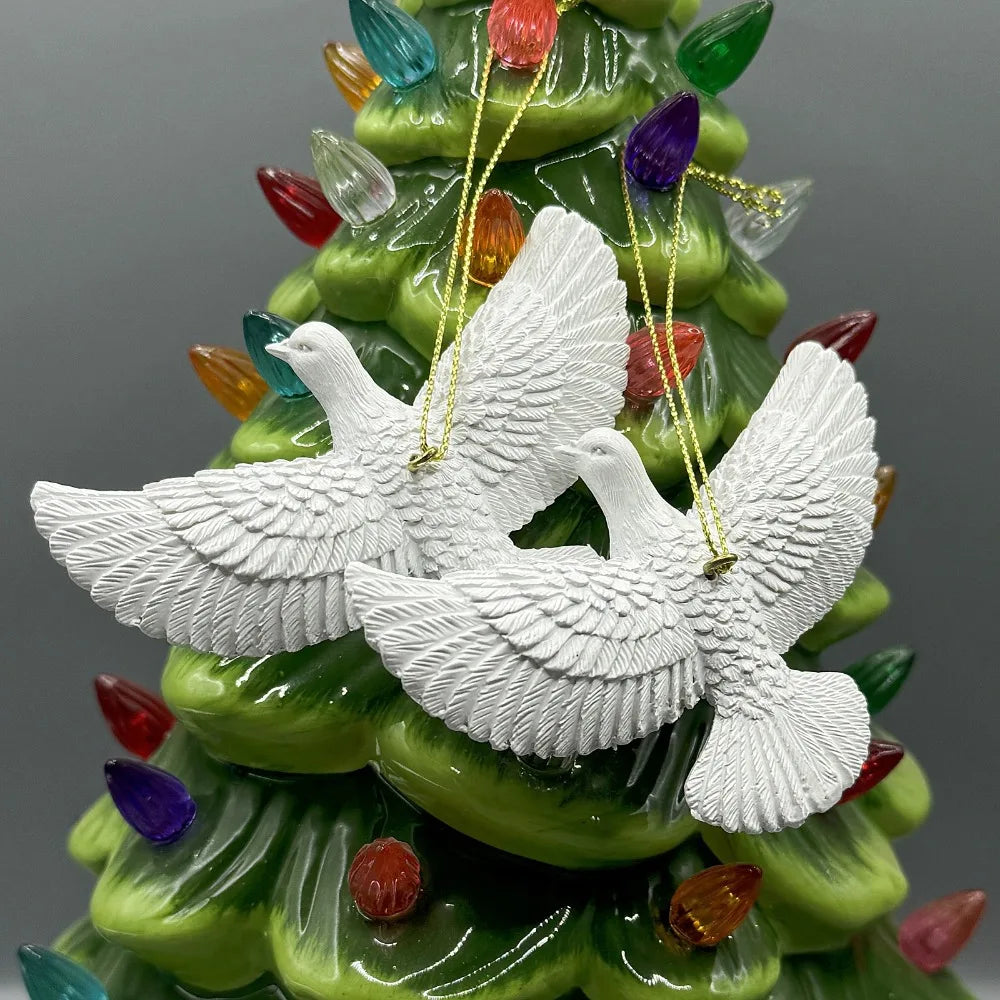 1/2PCS Friendship Doves Home Decor Resin Christmas Ornament Doves Christmas Tree Ornaments Best Special Gift Christmas Decor