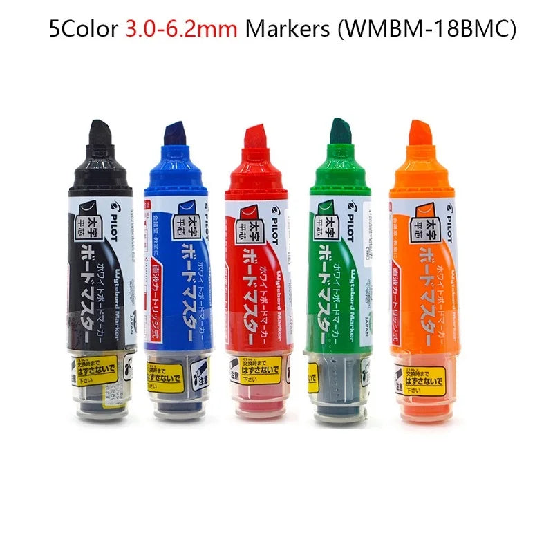 Pilot Whiteboard Pen Stationery Erasable Replaceable ink Refillable Markers 0.7/2.2-5.2/2.3/3.0-6.2/ 3.2/5.0-12mm Durable Tip