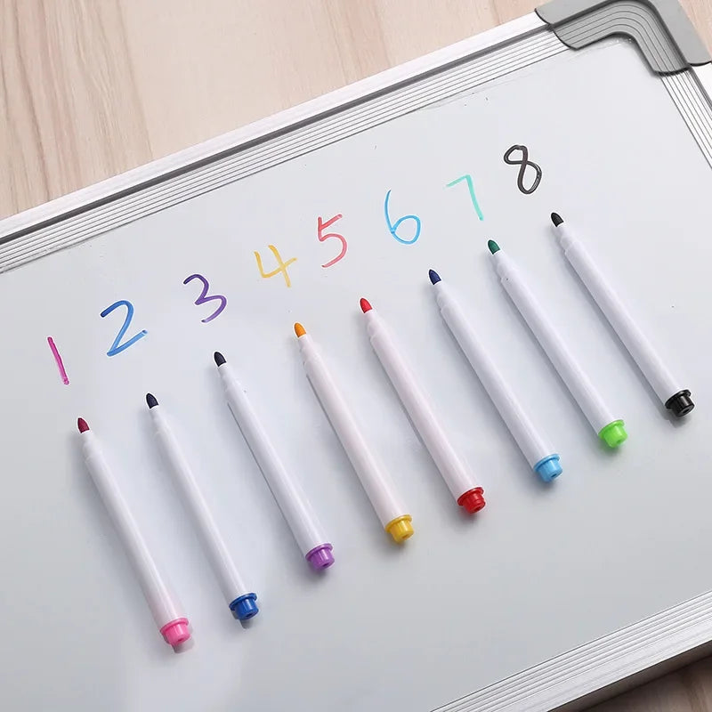 4/8Pcs Magnetic Erasable Whiteboard Pen Color Options Numbering Stationery Office Teaching Supplies for Blackboard Student No