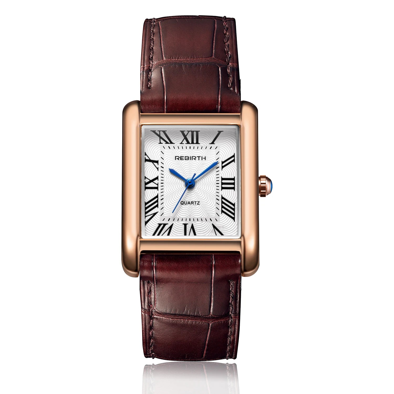 Retro-Style Simple Small Square Watch with Roman Numerals, Trendy and Artistic Quartz Movement Wristwatch - Coffee