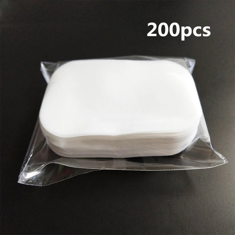 100/200Pcs Portable Bathroom Soap Slices Bath Hand Washing Slice Outdoor Travel Scented Foaming Soap Paper Clean Soap Tablets