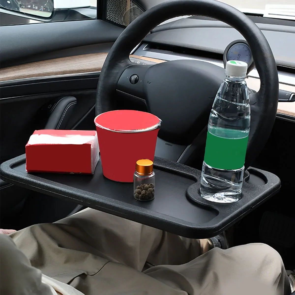 Car Tray Table Computer Desk Mount Stand Eat Work Car Steering Wheel Dining
