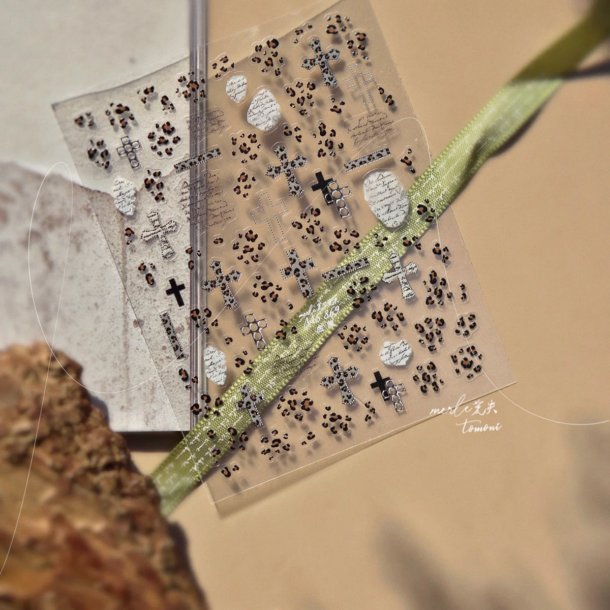 Gold Silver Metal Nail Stickers Dark Retro High-end Cross Nail Art Accessories Sticker Back Blue Nails 3D Decorations Decals 