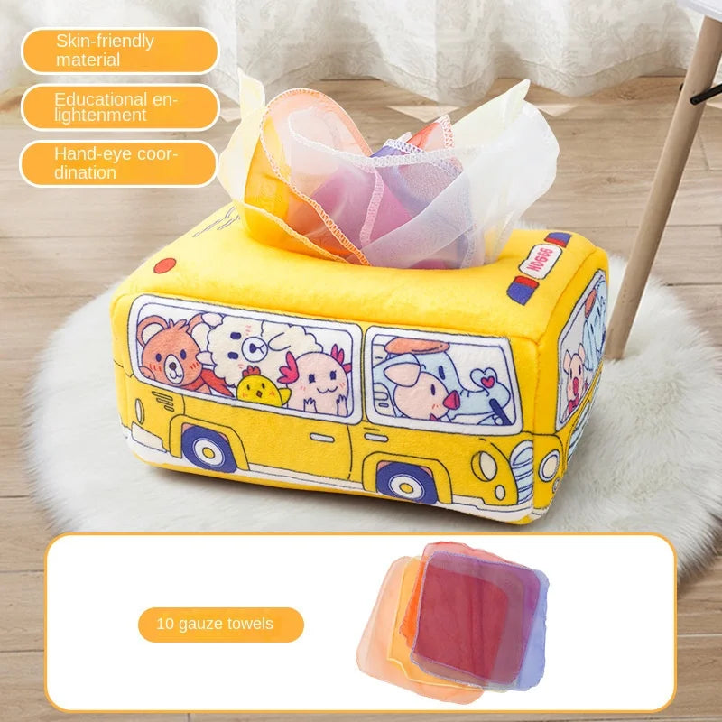 Baby Montessori Toy,Magic Tissue Box,Educational Learning Activity Sensory Toy For Kids Finger Exercising Busy Board Baby Gam