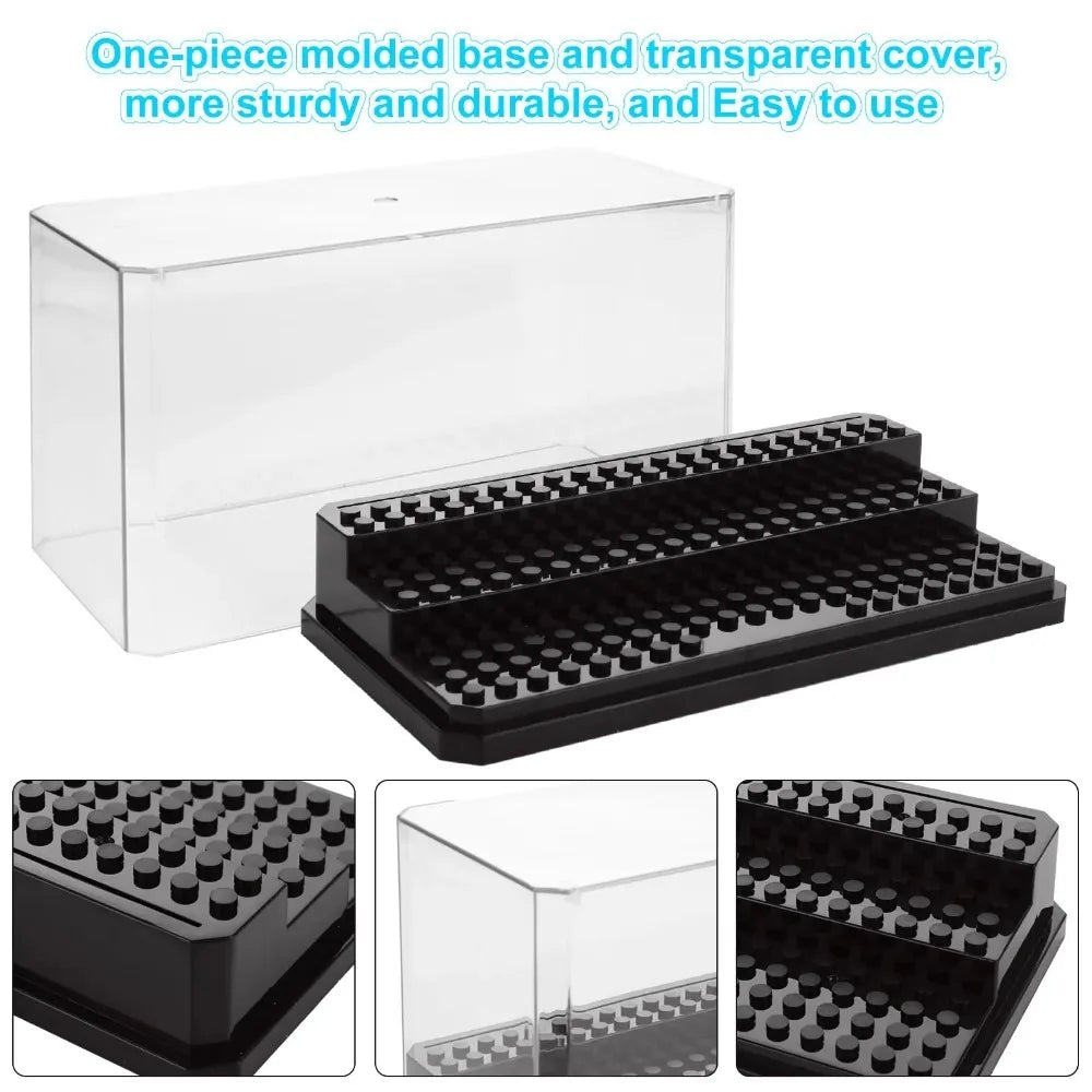 Acrylic Minifigures Display Case, Stackable and Dustproof Building Block Display Box for Lego Action Figure Toys Storage - Tr