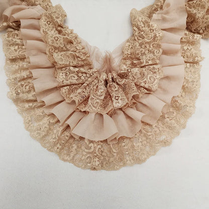 10CM Wide Three Layers Pleated Chiffon Fabric Embroidery Fringe Ribbon Lace Collar Ruffle Trim DIY Apparel Curtains Sewing De