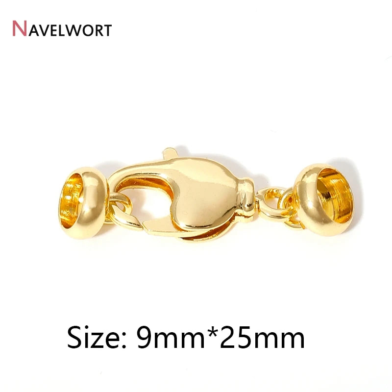 2 Sizes 18K Gold Plated Brass Metal Lobster Clasps Hooks Connector,Clasps For Jewelry,DIY Fashion Jewelry Making Accessories 
