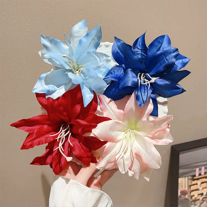 Retro Lily Flower Hairpin Valentine Headwear Girl Aesthetic Side Clip Hair Accessories Artificial Floral Hair Clip Festival G