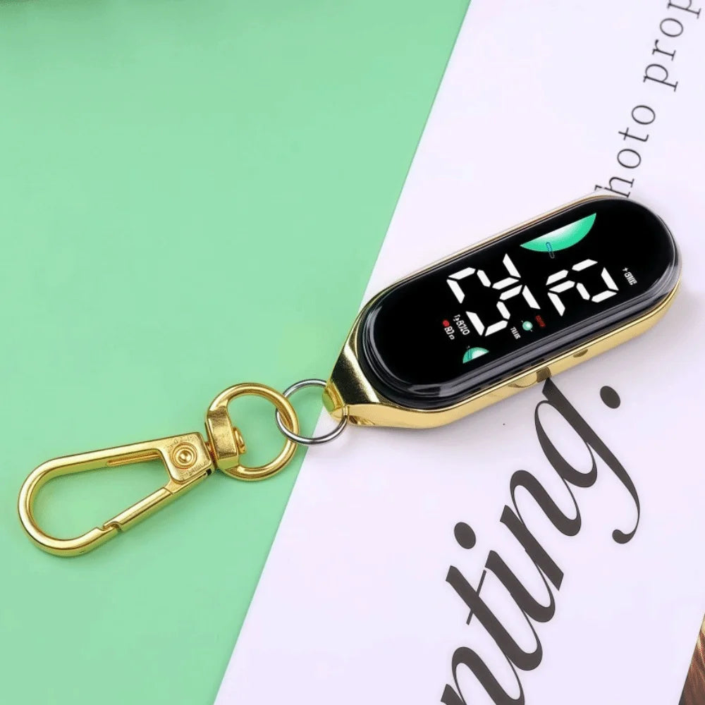 LED Electronic Hanging Watch Portable Waterproof Pocket Watch Digital Display Carabiner Luminous Pocket Watch Kids Adults - A
