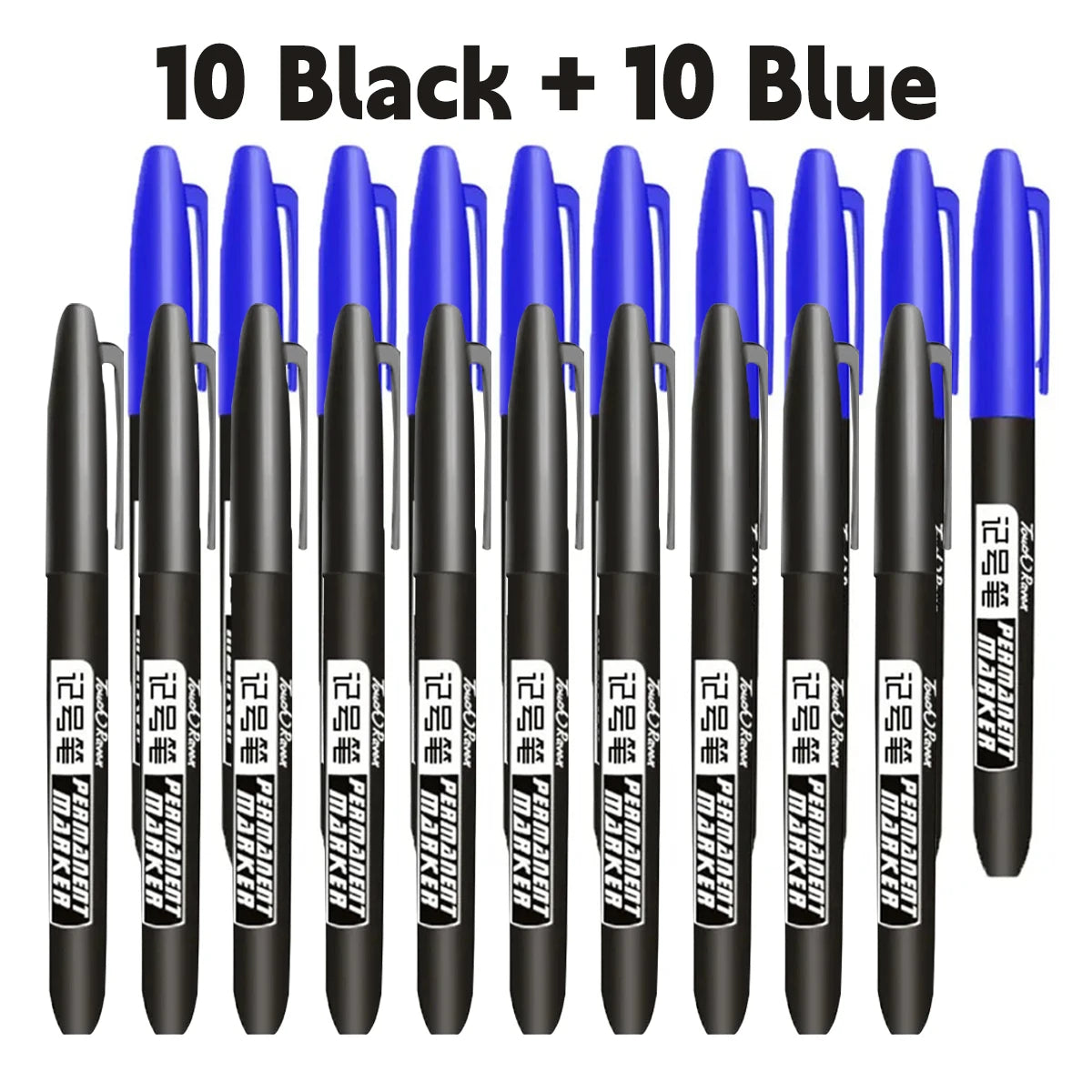 6 PCS Permanent Marker Pen Manga Drawing Markers Black Blue Red Waterproof Ink Sketch Pens Stationery Art School Supplies - 1