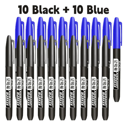 6 PCS Permanent Marker Pen Manga Drawing Markers Black Blue Red Waterproof Ink Sketch Pens Stationery Art School Supplies - 1