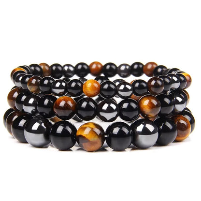 Natural Black Obsidian Hematite Tiger Eye Beads Bracelets Men for Magnetic Health Protection Women Soul Jewelry Pulsera Hombr