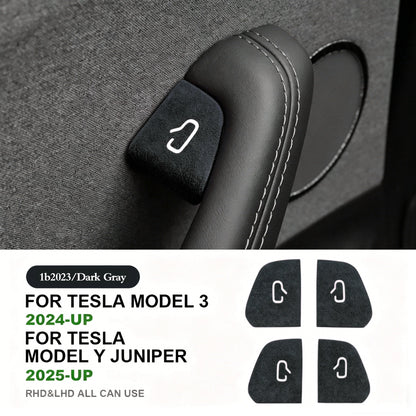 For Tesla Model Y Juniper 2025 Model 3 Highland 25-26 Car Interior Suede Door Button Trim Stickers Patch Trim Cover Accessori