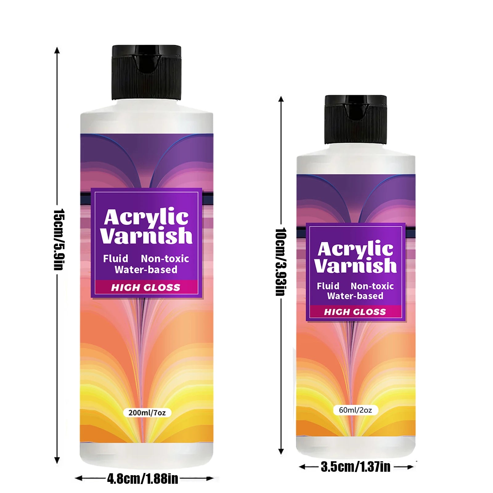 200ML Acrylic Varnish High Gloss Finish, Protective Clear Coat for Paintings, Non-Yellowing Waterproof Sealant, Anti-Cracking