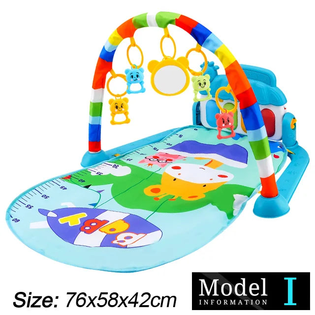 Baby Fitness Stand Music Play Gym Activity Toys Newborn Piano Crawling Blanket Pedal Game Pad Early Education 0-36 Months Gif