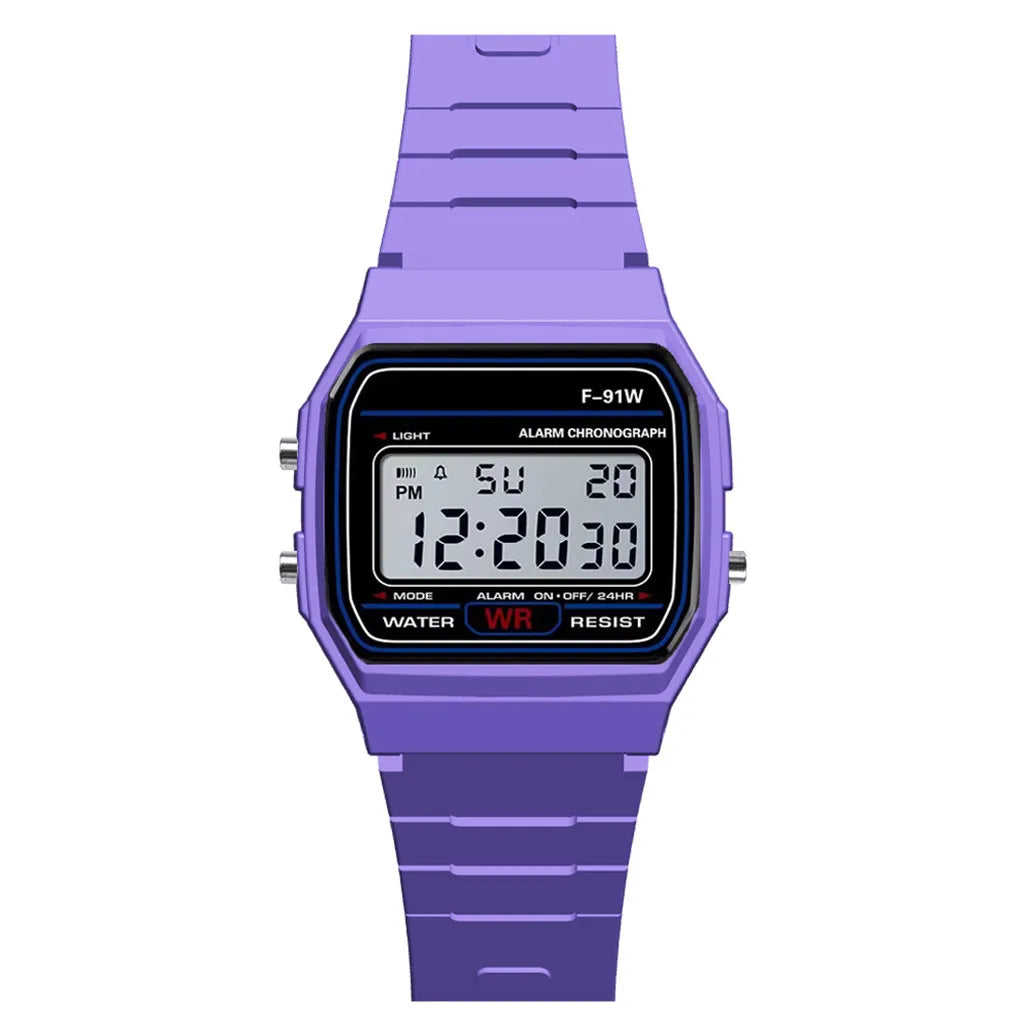 Luxury Men Analog Digital Military Armys Sport LED Waterproof Wrist Children Watch for Kids Bracelet Alarm Women Clock - Purp