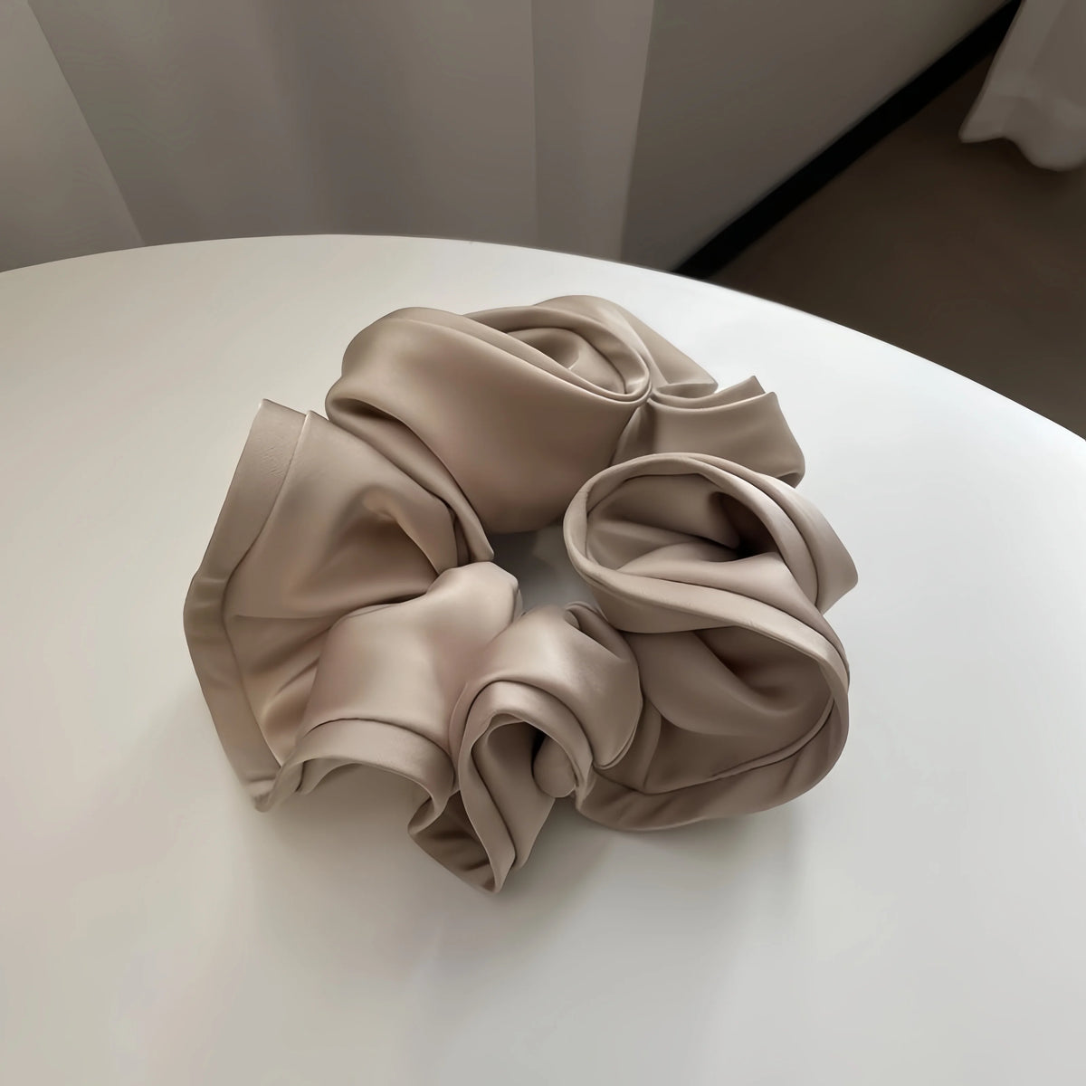 Korean Big Hair Tie Ribbon Scrunchies Satin Elastic Hair Band Bow Women Simple Temperament New Style Ponytail Hair Accessorie