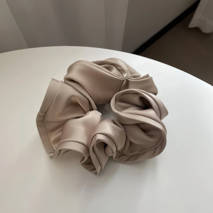 Korean Big Hair Tie Ribbon Scrunchies Satin Elastic Hair Band Bow Women Simple Temperament New Style Ponytail Hair Accessorie
