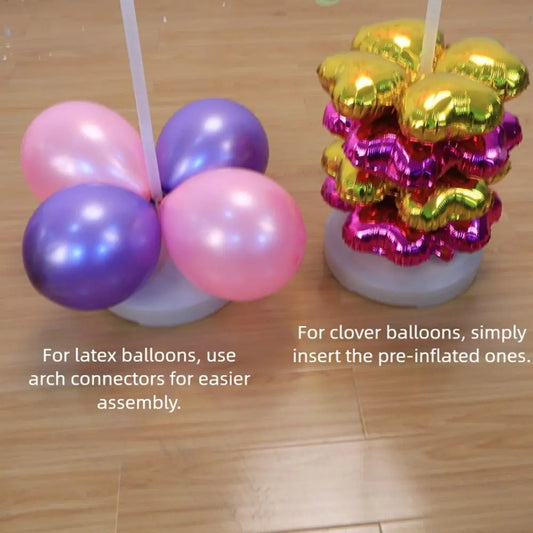 1/2Set Transparent Balloon Column Kit with Base Can Be Filled with Water Balloon Arch Bracket with Pole DIY Accessories