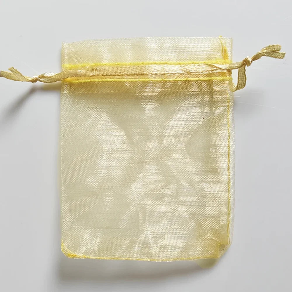 25/50/100pcs Organza Gift Bag Multicolor Drawstring Pouches For Candy Jewelry Bag Packing Wedding Gift Bags Organza Bag - Gol
