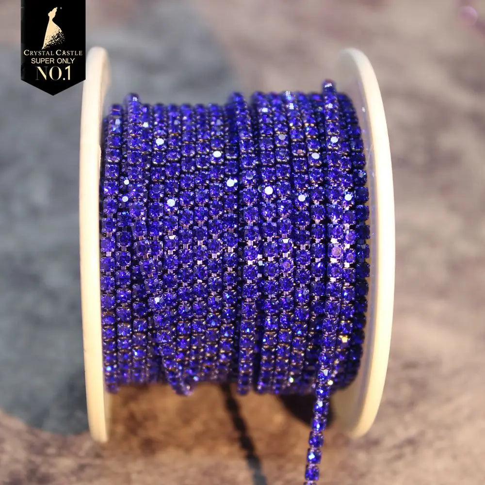Rhinestones Chain Roll Tassel 1/10Yard Crystal Ribbon Strass Banding Sew On Gold Rhinestone Trim Strip Cup Chains For Needlew