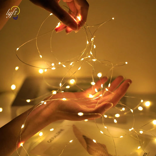 1/5/10pcs Fairy Lights String Button Battery Light Home Decor Living Bedroom Garden Christmas Wedding New Year Ornament Garla