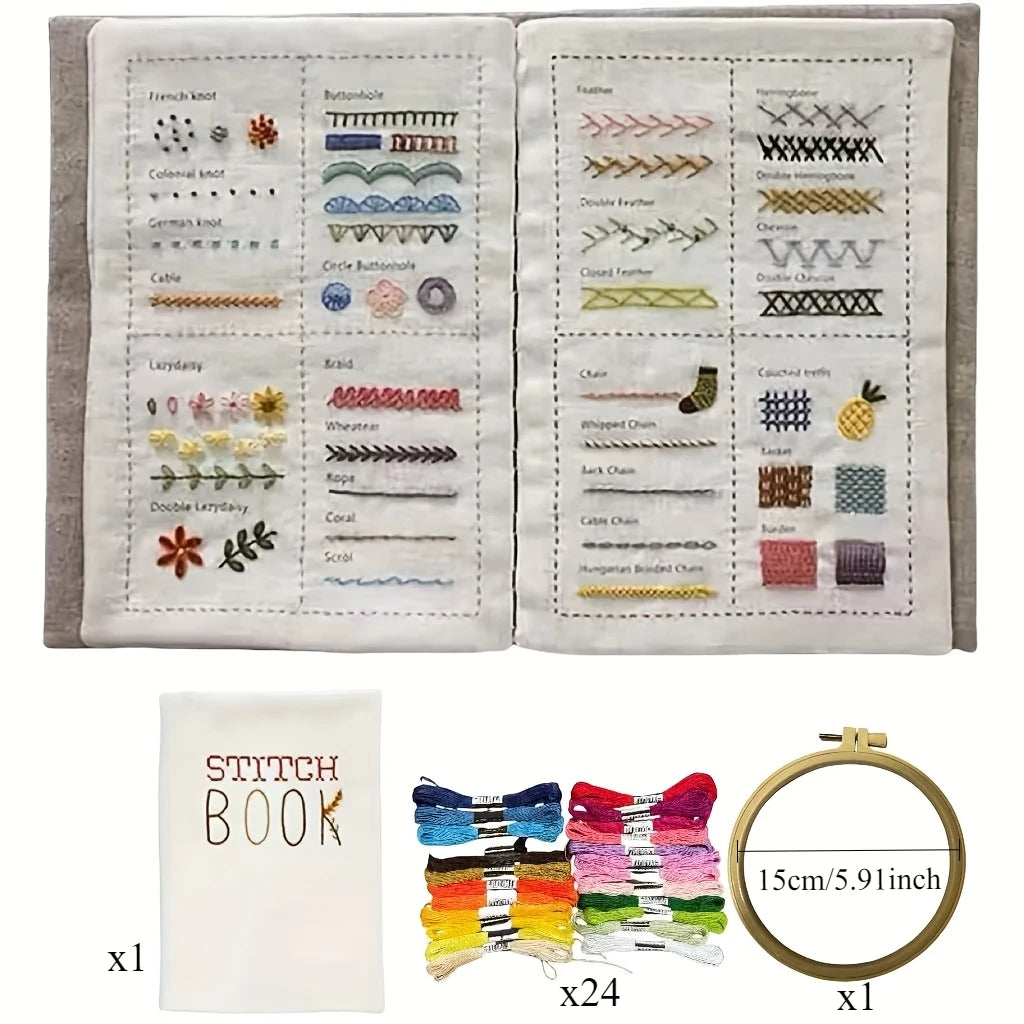 1 set of embroidery embroidery books, stitch books, DIY stitch books, embroidery sewing books, embroidery sewing books, embro