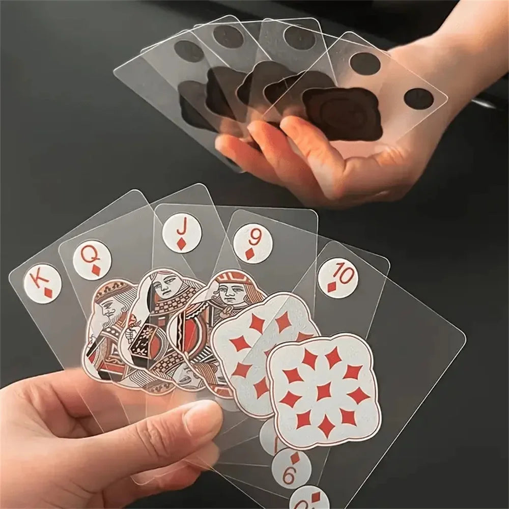 Waterproof Transparent Plastic Playing Cards 2Sets Creative Durable PVC Poker for Deck Board Game and Classic Card Games Acce