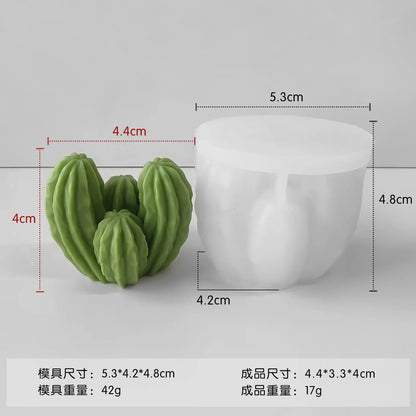 DIY Cactus Aromatherapy Candle Silicone Mold Simulation Cactus Dropper Resin Gypsum Ornament Mold DIY Glue Resin Succulent Mo
