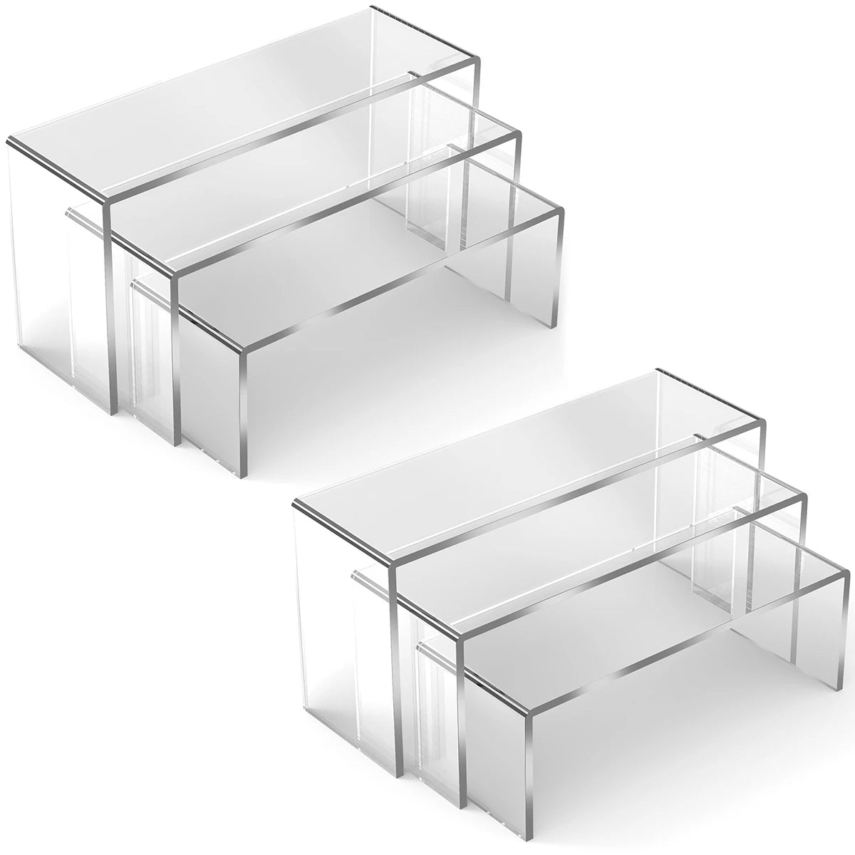 3/6/9Pcs Acrylic Display Stand Blind Box Storage Shelf U Shape Lightweight Cupcake Holder Dessert Display Jewelry Display Ris