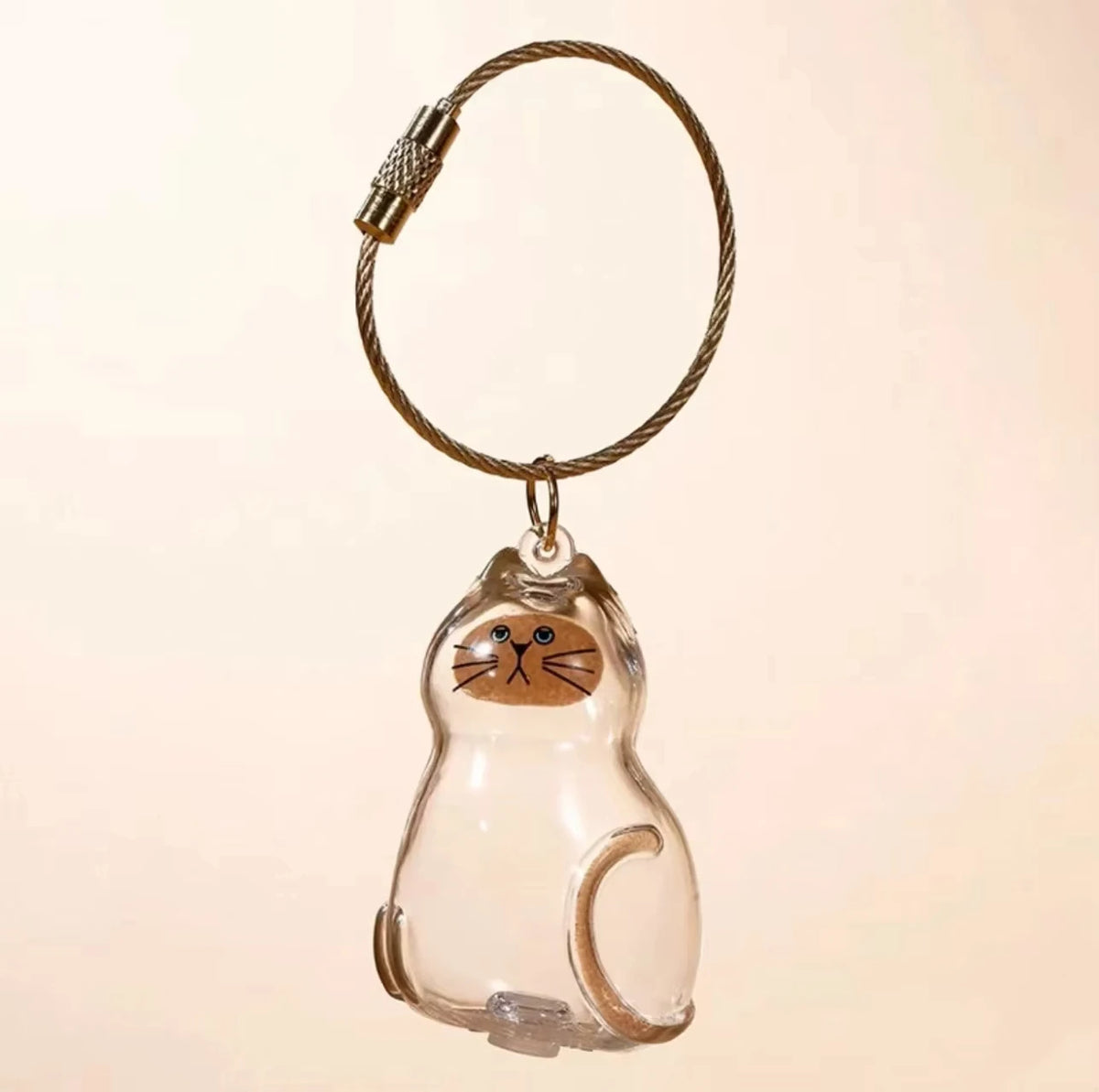 Cat Fur Memorial Charm Resin Keepsake Capsule for Pet Hair Portable Keychain Pendant for Hair Rainbow Bridge Pendant - C