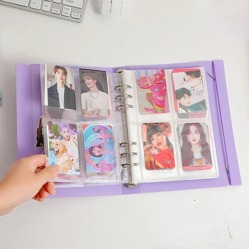 A5 Kpop Photocard Holder Binding Photo Cards Holder in Polaroid Album Book 3 Inches Heart Photo Card School Stationery Binder