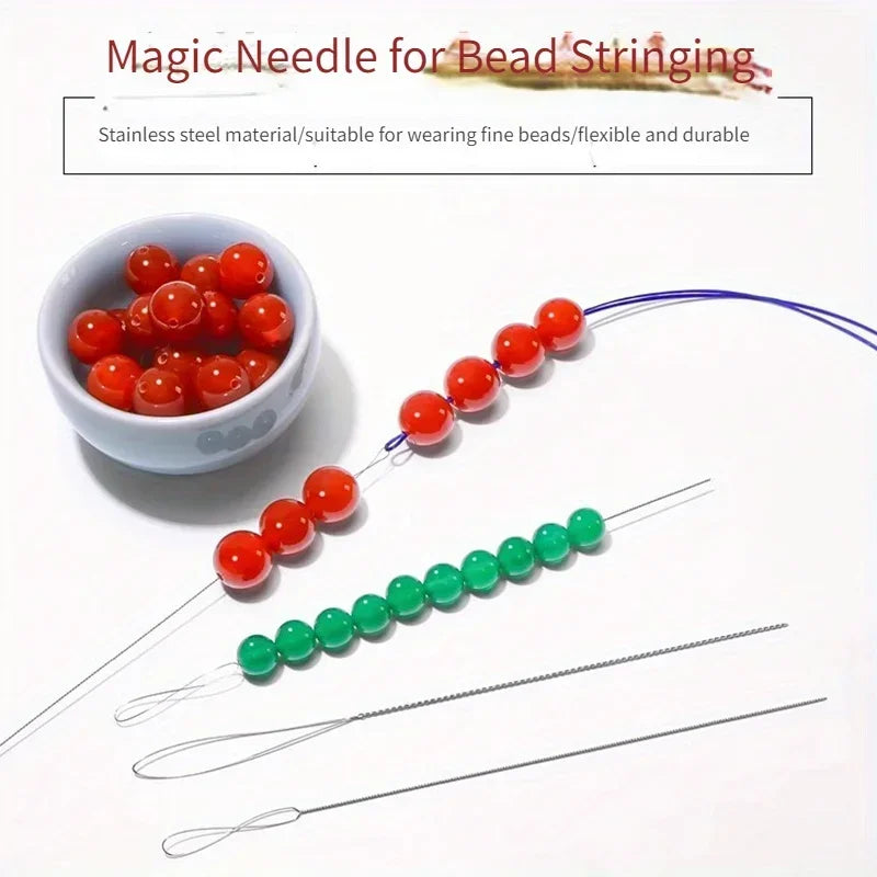 7pcs Stainless Steel Bead Needles Magical Fine Bead DIY Jewelry Making Tools Handicrafts Bead Accessories Sturdy Durable Flex