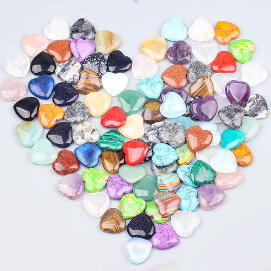 10/20/30PCS 20MM Heart Shape Stone Crystal Amethyst Love Healing Stones Irregular Mineral Gravel Specimen for Home Garden Dec