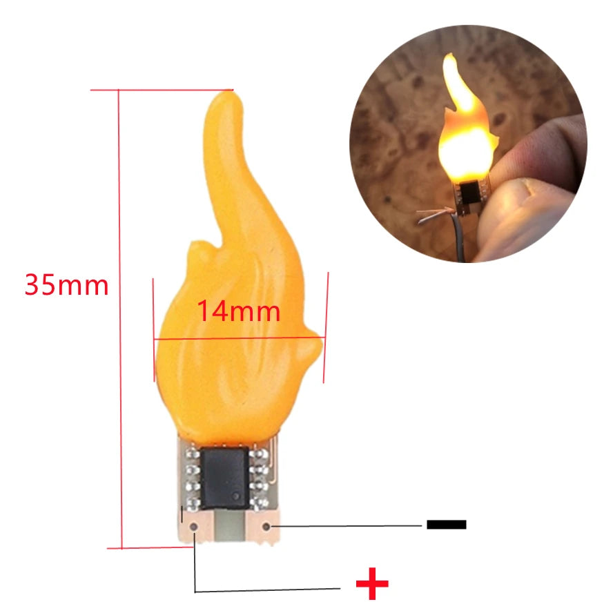 USB Flame Flickering LED Frosted Clear Glass Candle Night Light Simulated Flame