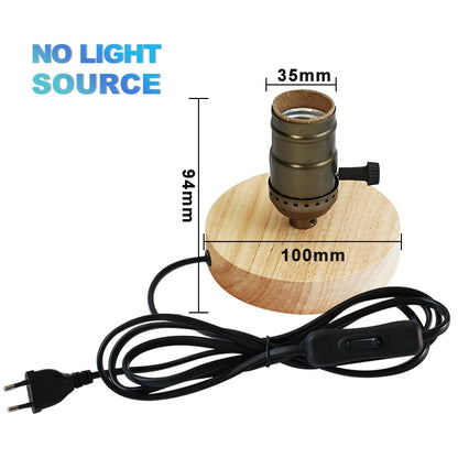 Modern Wood Table Lamp Retro E27 Desk Deco Light Indoor Art Lamps Living Room Bedroom Bedside Decoration Bar Lights Base EU P