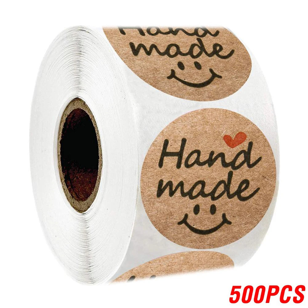 100-500pcs Vintage Kraft Paper Stickers Scrapbook Gift Stationery Label Stickers Handmade With Love Thank You For The Sticker