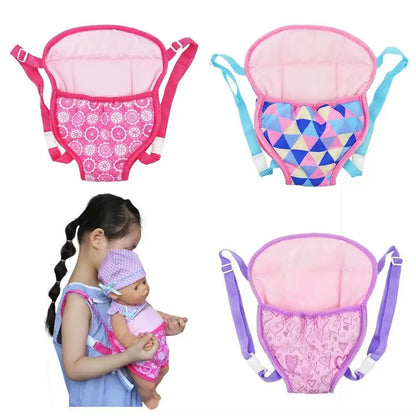 Dolls Out Going Carry Bag Backpack Strap Newborn Clothes Accessories Baby Doll Portable Toy Carrier Front Storage Birthday Gi