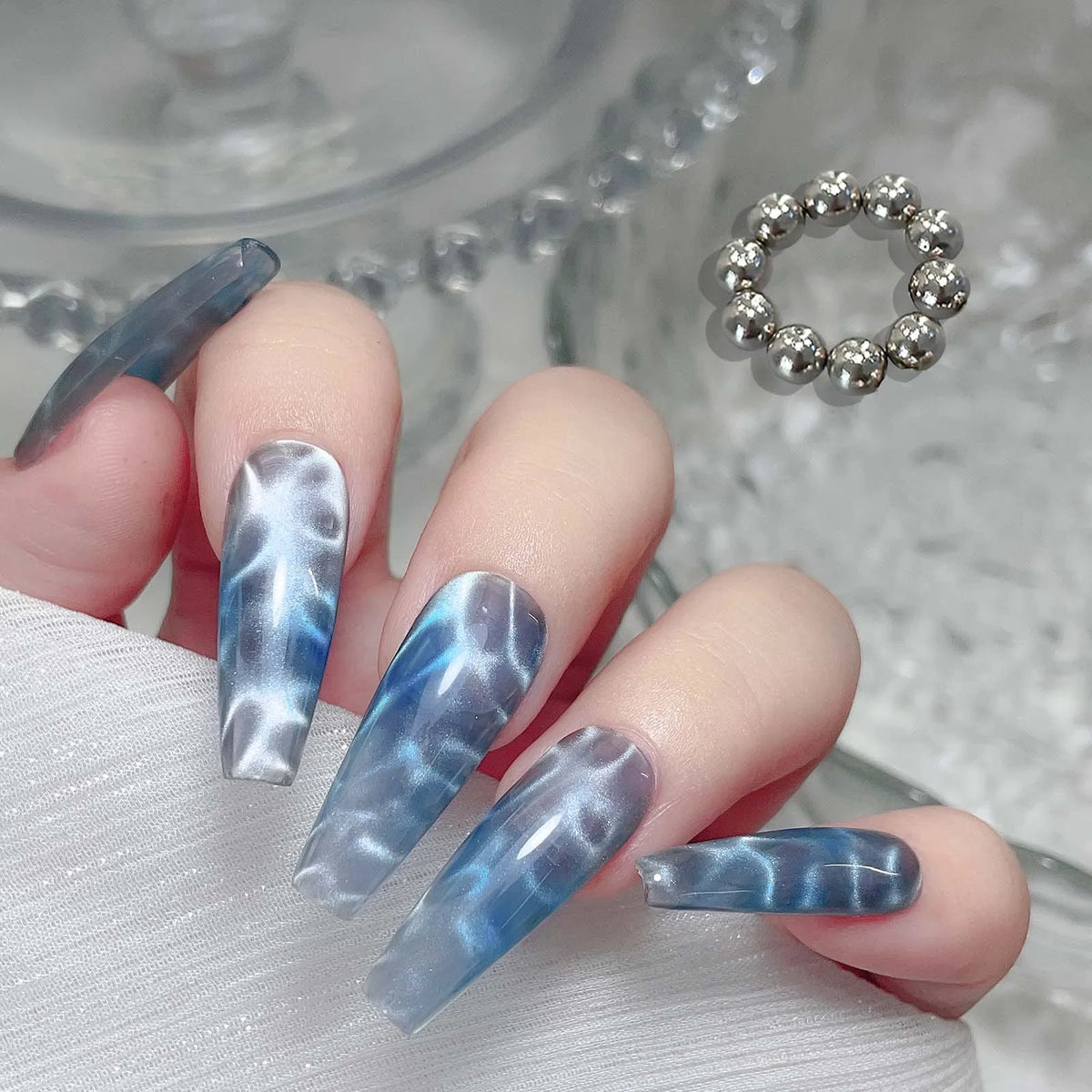 10pcs/20pcs Water Ripple Cat Eye Magnetic Gel Beads Multifunctional Nail Art Flower Carving Cat Magnet DIY Nail Art Design To