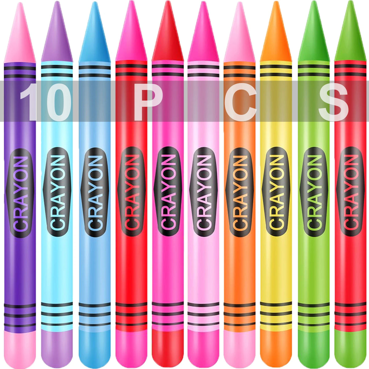 Jumbo Inflatable Crayon Balloon Neon Back to School Party Decoration First Day Of School Classroom Supplies - 10PCS
