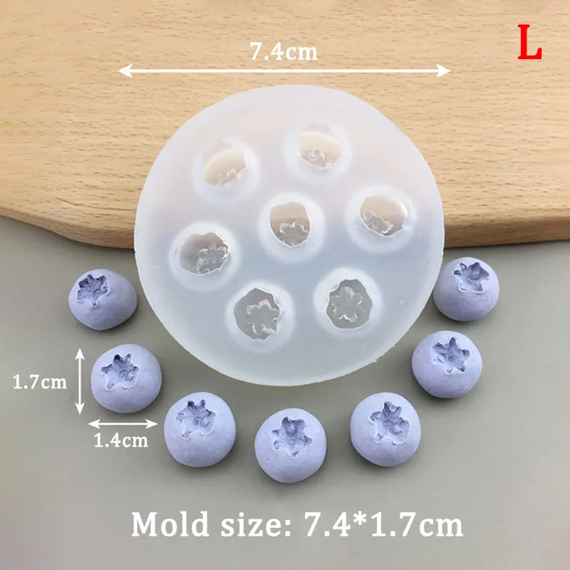 1Pc Blueberry Raspberry Candle Mold Simulation Fruit Fondant Silicone Mould DIY Chocolate Cookie Baking Mold Cake Decor Suppl