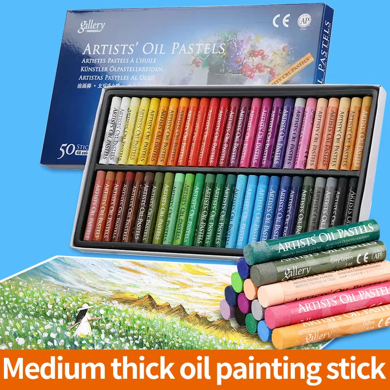 MUNGYO Artist Soft Oil Pastel Set Professional Painting Drawing Graffiti Art Crayons Washable Non Toxic Art Supply 12/25/50Co