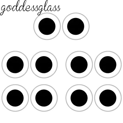 Glass Cartoon Doll Round Eyes Heart Pupil Lovely 10pcs 12mm/18mm/20mm/25mm Round Cabochon Flat Back Making Findings Jewelry -