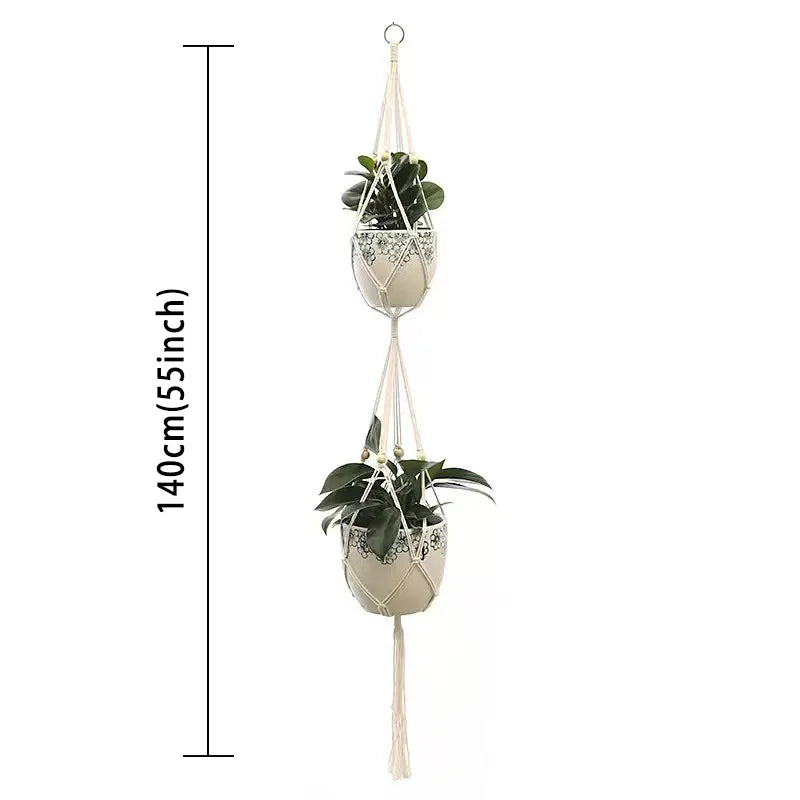 Hanging Plant Handmade Macrame Plant Hanger Flower Pot Planter Hanger Wall Decor Courtyard Garden Hanging Planter Hanging Bas