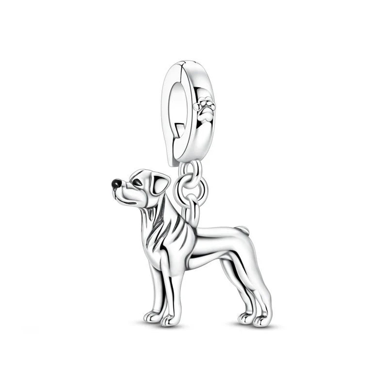 Original 925 Sterling Silver Charms Love Pets Dog Cat Paw Print Pendant Beads Fit Brand Bracelets Necklaces Women DIY Jewelry