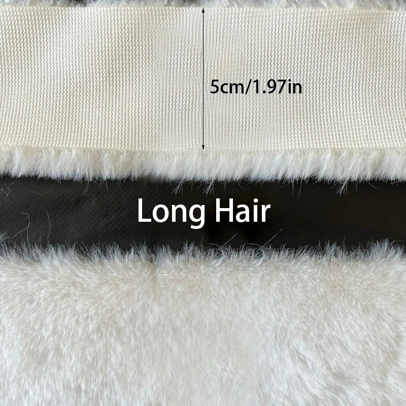 1m Faux Rabbit Fur Ribbon Trimming Fabric Soft Fluffy Plush Hair Tapes Stripe Fabric For DIY Garment Crafts Sewing Accessorie