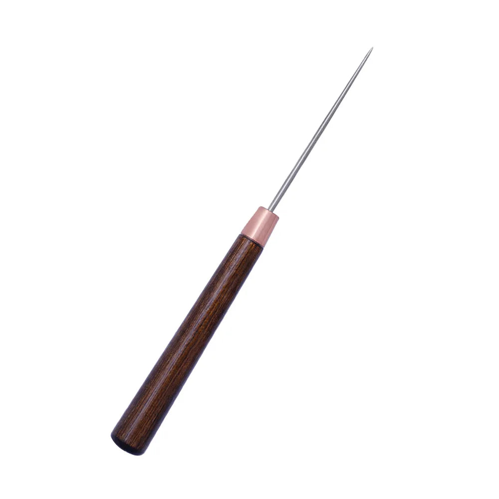 Durable Professional Leather Wood Handle Awl For Leather Craft Stitching Sewing Accessories Sewing Stitching Awl Hand Tools -